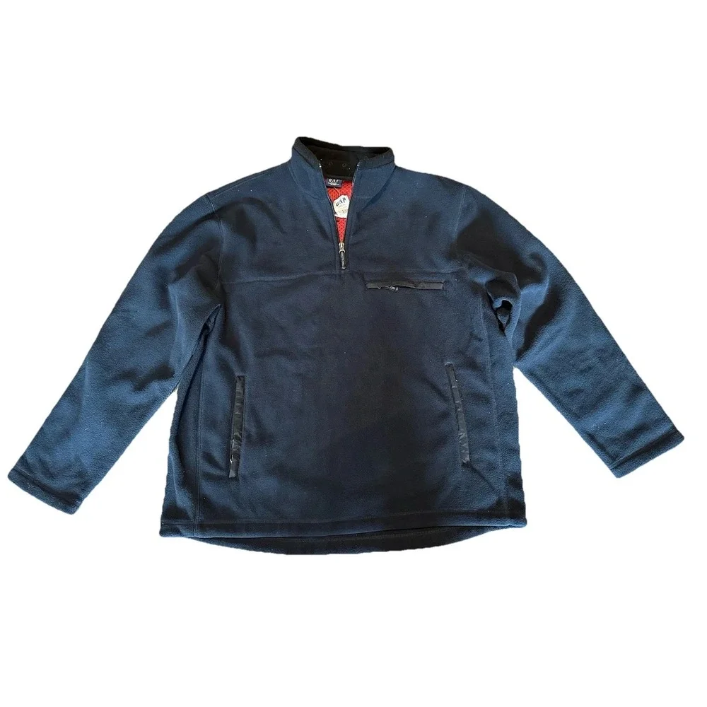 NWT Vintage Gap Sweater Extra Large Blue Long Sleeve Men's 1/4 Zip Up 90s